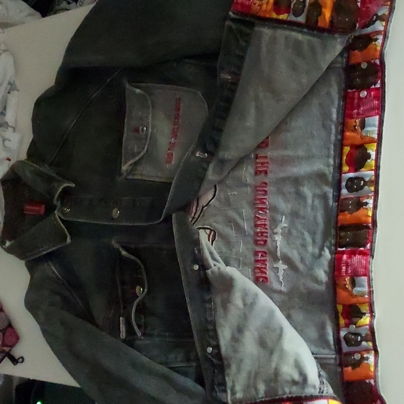 Fubu Fat Albert and the Junkyard Gang black denim jacket XL - Picture 4 of 5